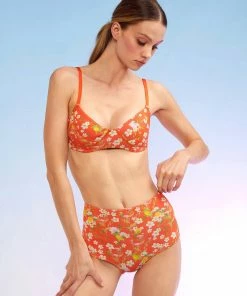 Cynthia Rowley Blossom High-Waisted Bikini Bottom Surf & Swim