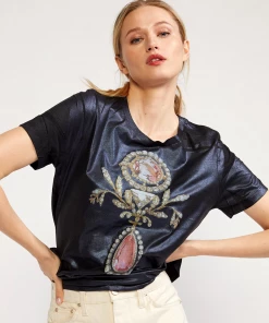 Cynthia Rowley Tops Jewel Metallic Tee