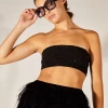 Cynthia Rowley Rhinestone Mesh Bandeau Top Tops