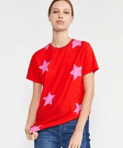 Cynthia Rowley Printed Stars Tee Tops