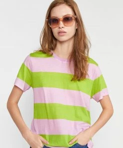 Cynthia Rowley Tops Printed Stripes Tee