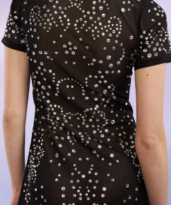 Cynthia Rowley Dresses Crystal Embellished Mesh Dress
