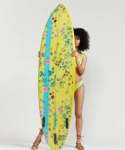 Cynthia Rowley Custom Short Surfboard - Yellow Garden Floral Surf & Swim
