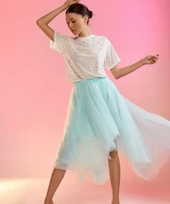 Cynthia Rowley Bottoms High Low Tulle Skirt