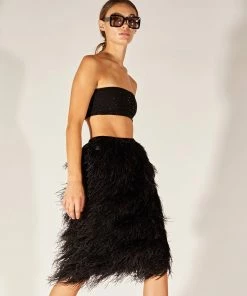 Cynthia Rowley Midi Feather Skirt