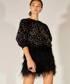 Cynthia Rowley Mini Feather Skirt Bottoms