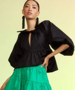 Cynthia Rowley Nomad Polished Cotton Top Tops