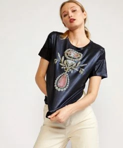 Cynthia Rowley Tops Jewel Metallic Tee