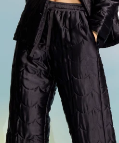 Cynthia Rowley Quilted Silk Pajama Pant Bottoms