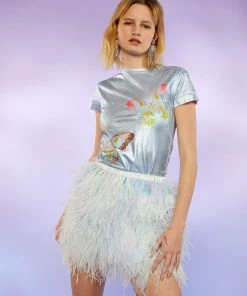 Cynthia Rowley Butterfly Metallic Tee