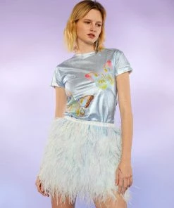 Cynthia Rowley Butterfly Metallic Tee