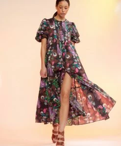 Cynthia Rowley Dresses Coral Print Voile Dress