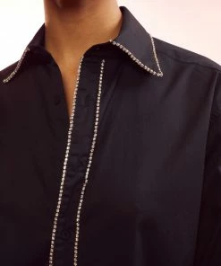 Cynthia Rowley Crystal Button Down Shirt