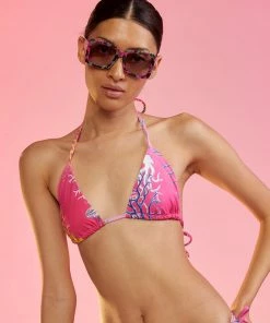 Cynthia Rowley Coral String Bikini Top Surf & Swim