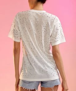 Cynthia Rowley Crystal Embellished Mesh Tee 11 Cynthia Rowley Crystal Embellished Mesh Tee