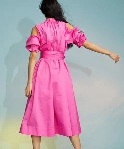 Cynthia Rowley Cold Shoulder Cotton Dress Dresses