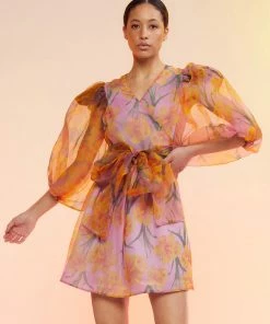 Cynthia Rowley Dresses Daffodil Organza Wrap Dress