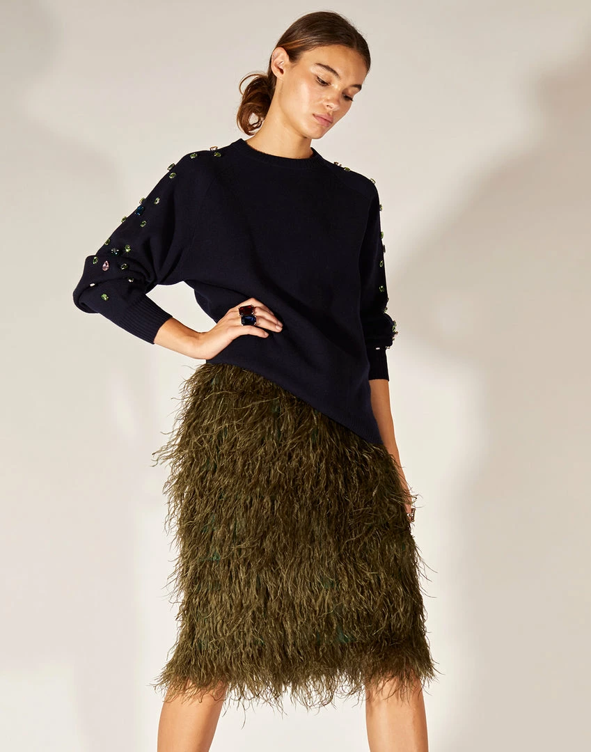 Cynthia Rowley Bottoms Midi Feather Skirt 1 Cynthia Rowley Bottoms Midi Feather Skirt