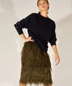 Cynthia Rowley Bottoms Midi Feather Skirt 6 Cynthia Rowley Bottoms Midi Feather Skirt