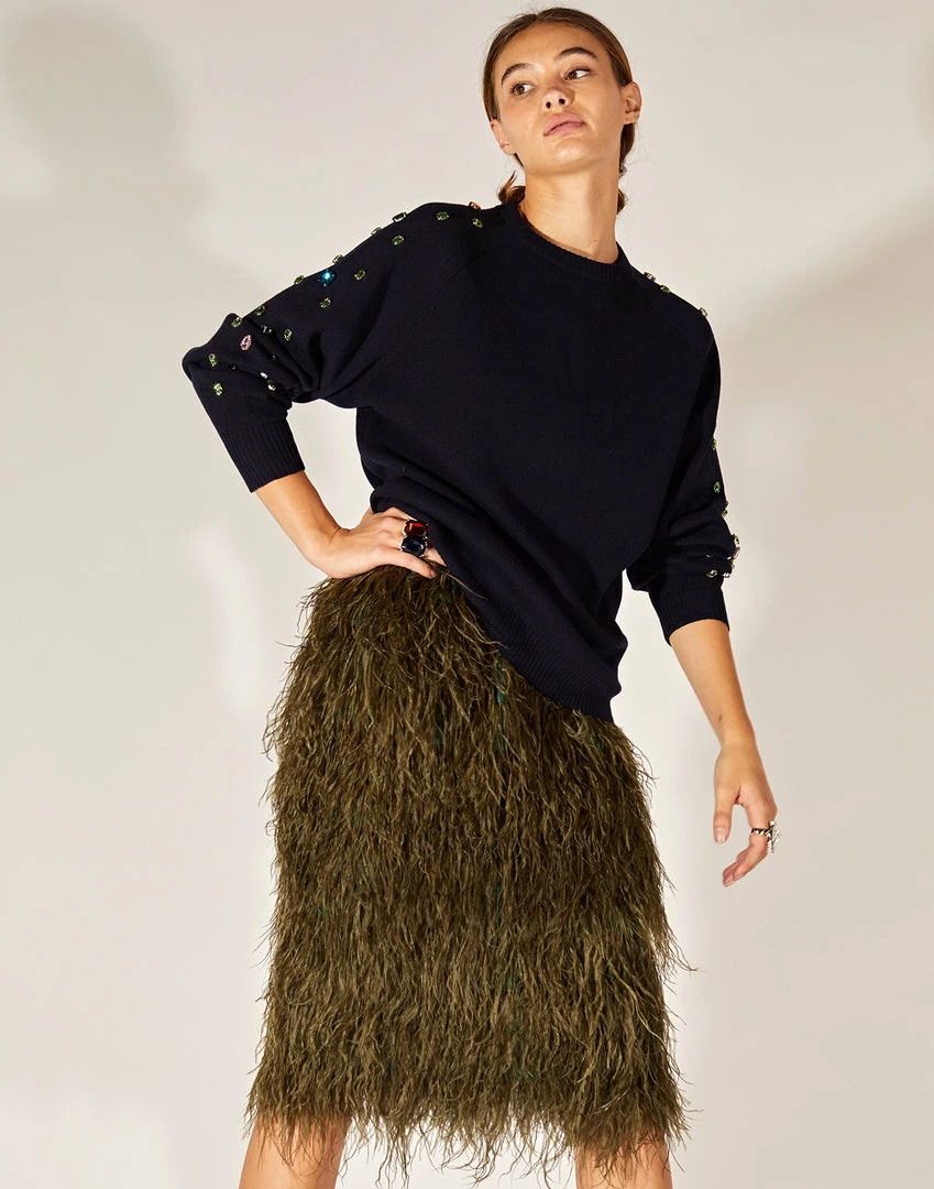 Cynthia Rowley Bottoms Midi Feather Skirt 3 Cynthia Rowley Bottoms Midi Feather Skirt
