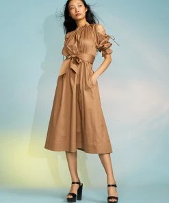 Cynthia Rowley Cold Shoulder Cotton Dress