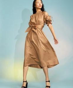 Cynthia Rowley Cold Shoulder Cotton Dress