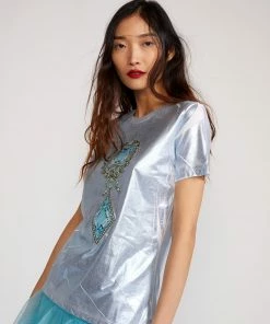 Cynthia Rowley Tops Jewel Metallic Tee
