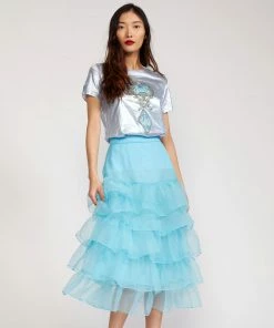 Cynthia Rowley Tops Jewel Metallic Tee