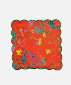 Cynthia Rowley Scallop Embroidered Edge Cocktail Napkin Home