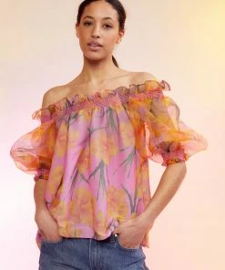 Cynthia Rowley Daffodil Off The Shoulder Top Tops