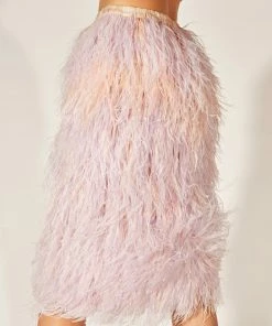 Cynthia Rowley Midi Feather Skirt