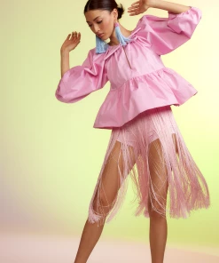 Cynthia Rowley Midi Feather Skirt