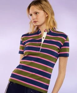 Cynthia Rowley Stripe Polo Tee