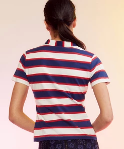 Cynthia Rowley Tops Stripe Polo Tee