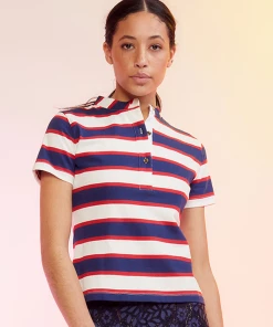 Cynthia Rowley Tops Stripe Polo Tee