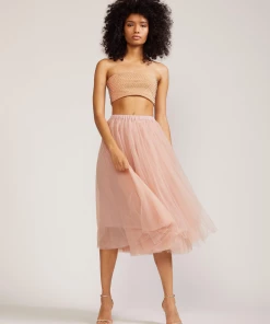 Cynthia Rowley Tops Camel Rhinestone Mesh Bandeau Top