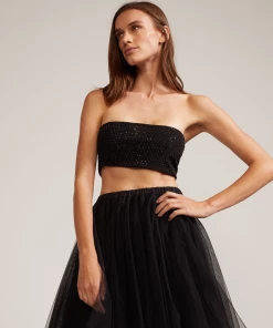 Cynthia Rowley Rhinestone Mesh Bandeau Top Tops