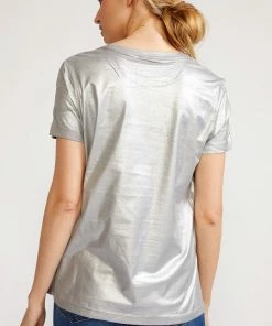 Cynthia Rowley Jewel Metallic Tee Tops