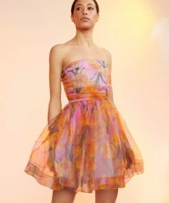 Cynthia Rowley Dresses Daffodil Strapless Organza Dress
