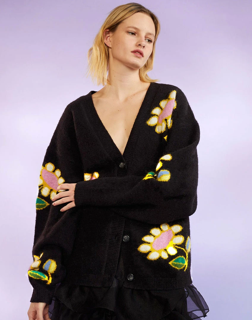 Cynthia Rowley Tops Intarsia Cardigan 1 Cynthia Rowley Tops Intarsia Cardigan