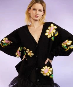 Cynthia Rowley Tops Intarsia Cardigan