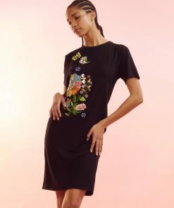 Cynthia Rowley Embroidered Tee Dress