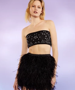 Cynthia Rowley Crystal Mesh Bandeau Top