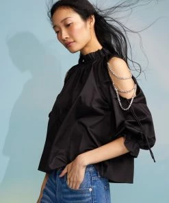 Cynthia Rowley Cold Shoulder Cotton Blouse Tops 9 Cynthia Rowley Cold Shoulder Cotton Blouse Tops