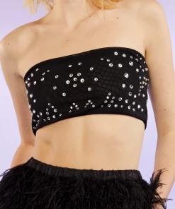 Cynthia Rowley Crystal Mesh Bandeau Top