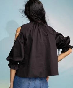 Cynthia Rowley Cold Shoulder Cotton Blouse Tops 10 Cynthia Rowley Cold Shoulder Cotton Blouse Tops