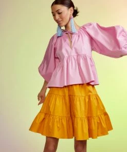 Cynthia Rowley Marrakesh Cotton Tiered Skirt