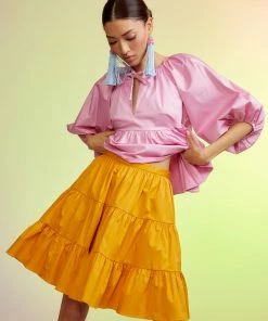 Cynthia Rowley Marrakesh Cotton Tiered Skirt